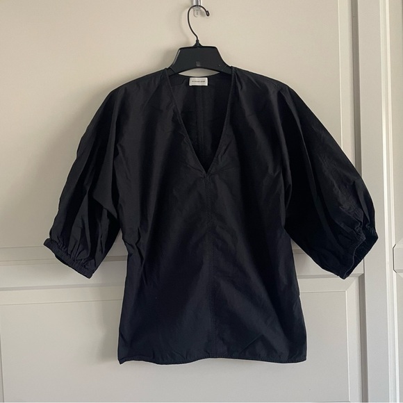 By Malene Birger Piamontes Organic Cotton V-Neck Blouse 20688 - Picture 2 of 8